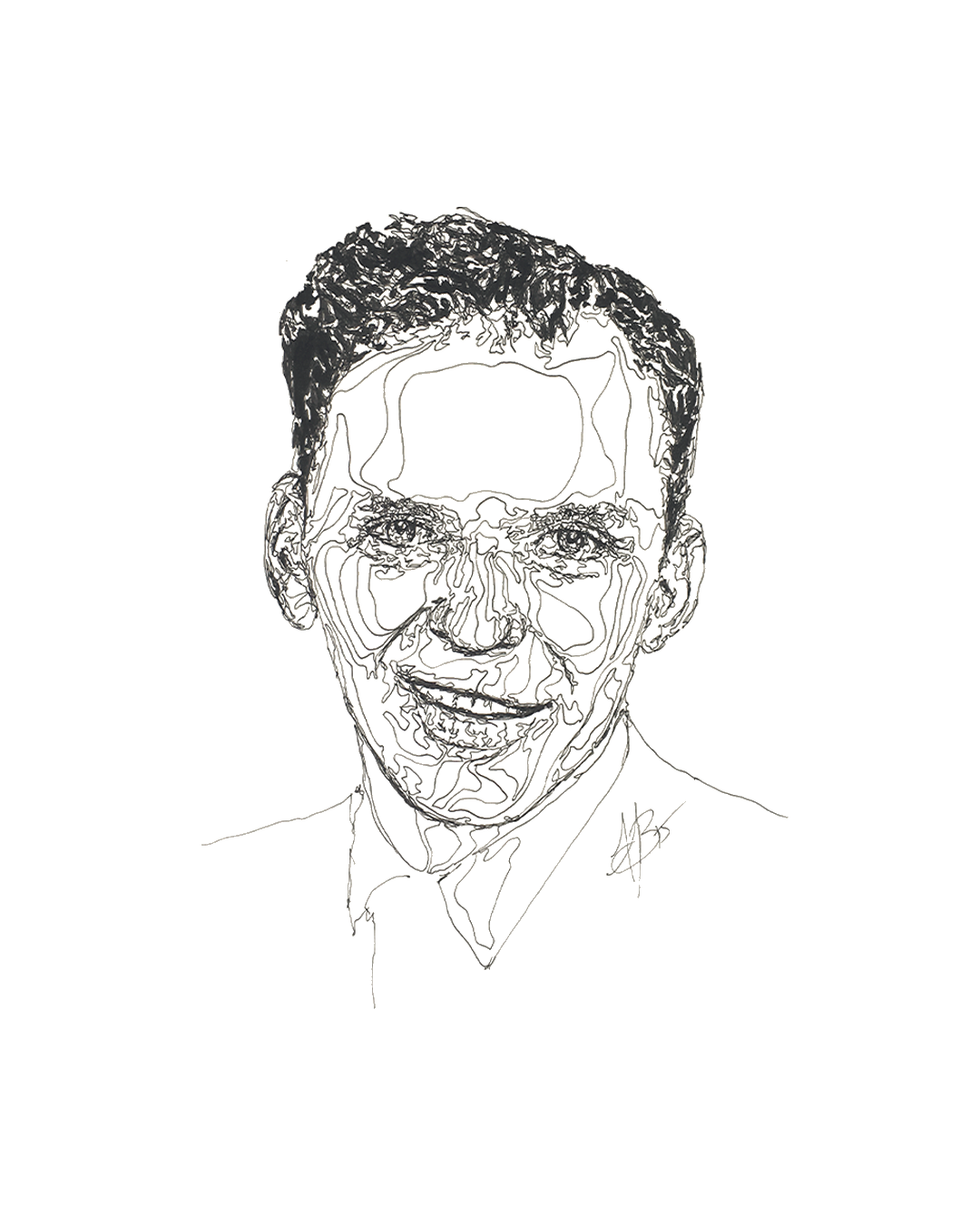 the chairman of the board, Frank Sinatra line art drawing