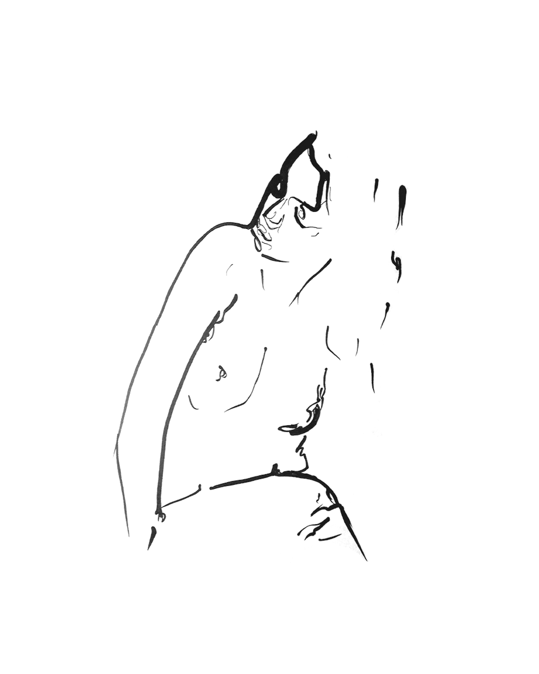 line drawing of a woman waking up the morning after